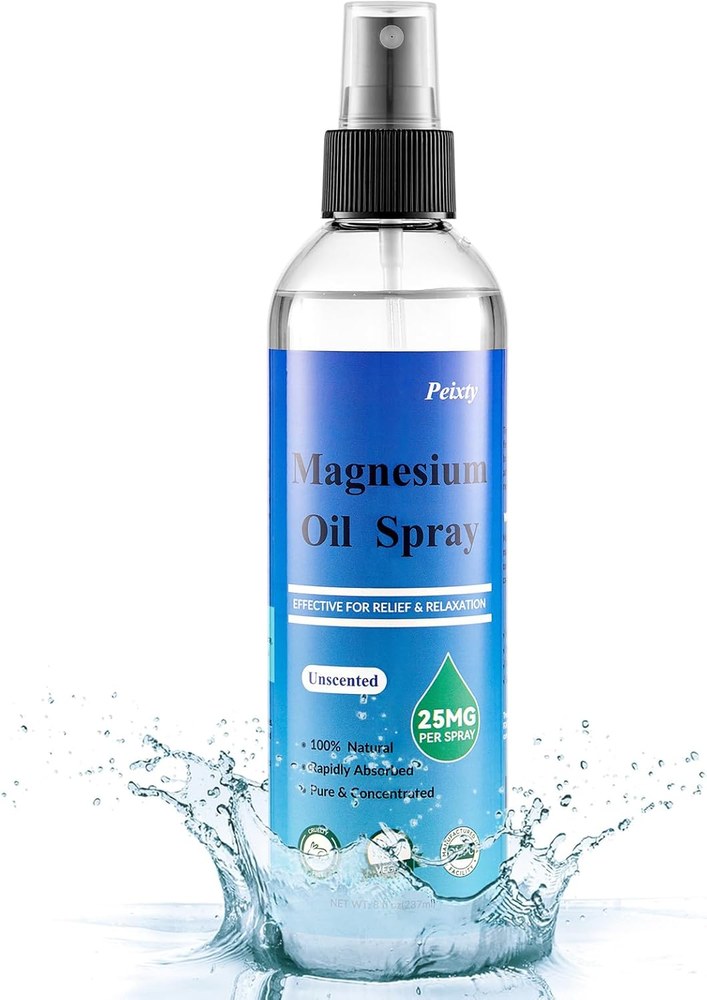 100% Pure Magnesium Oil Spray 8 Fl Oz Soothes Itchy Feet Topical Relief