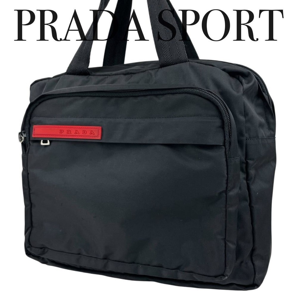RARE PRADA Nylon Leather Tote Shoulder Bag Sports Handbag