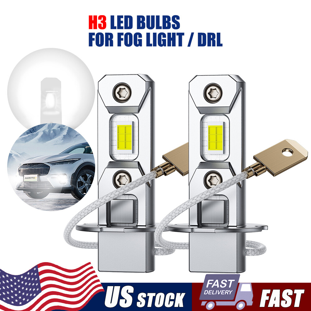 2X H3 LED Driving Fog Light Bulbs Conversion Kit Super Bright DRL 6500K White