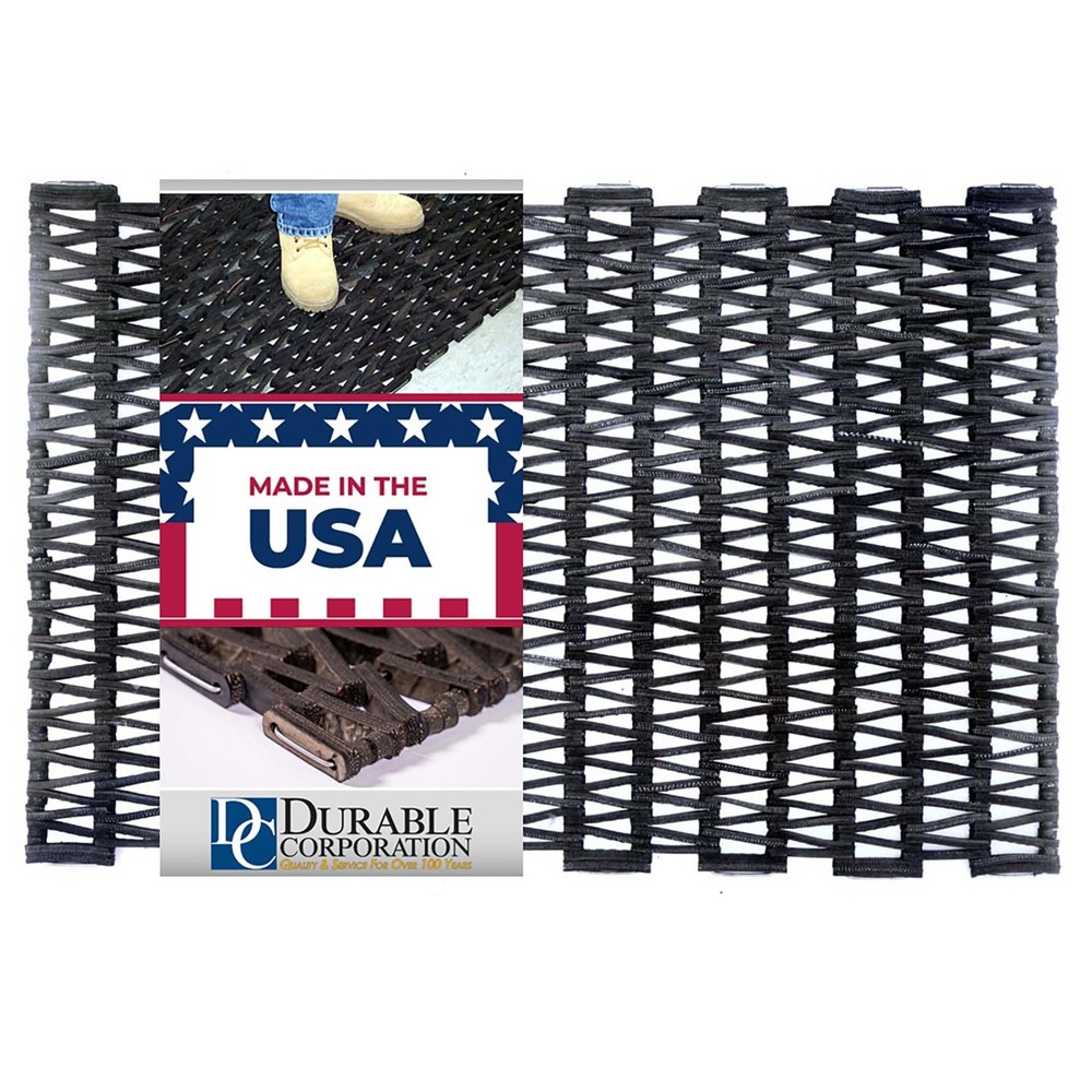 Durable Durite Recycled Tire-Link Herringbone Weave Outdoor Entrance Mat 17 Inch  