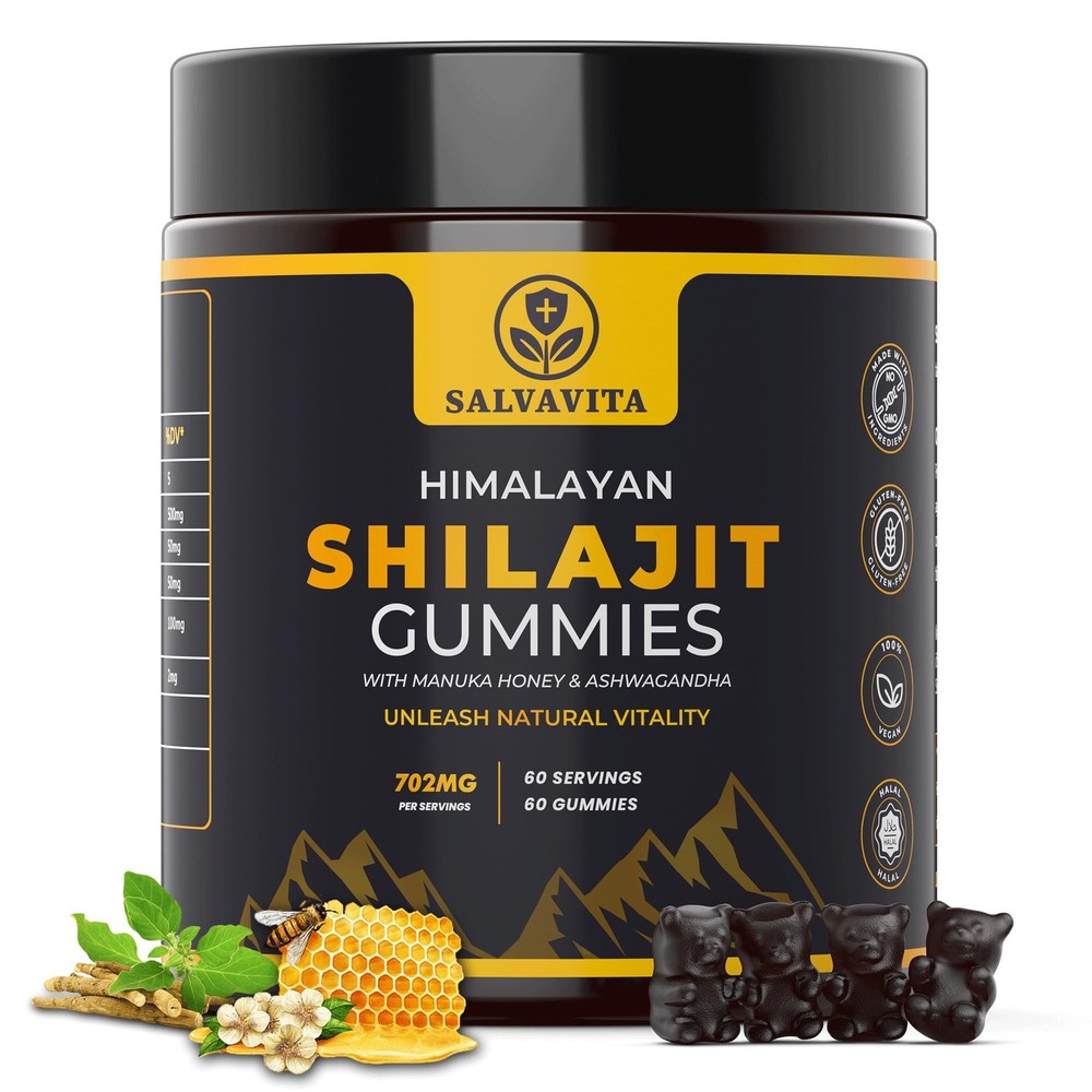 Organic Himalayan Shilajit Gummies with Ashwagandha & Pomegranate
