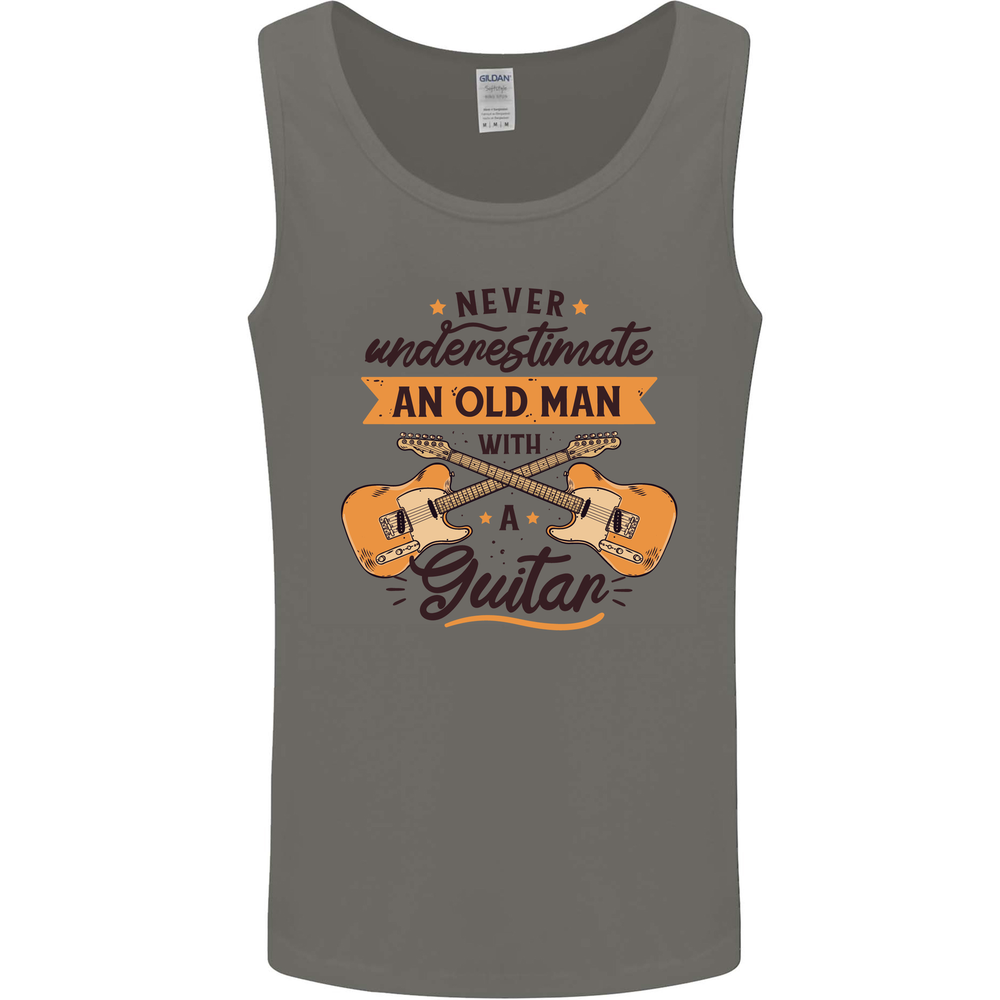 Never Underestimate an Old Man Guitar Mens Vest Tank Top