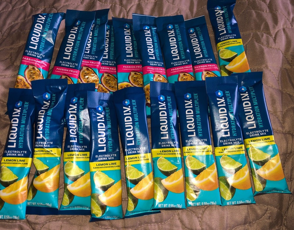 18 Sticks Liquid I.V. Hydration Multiplier Drink Mix Passion Fruit Lemon Lime
