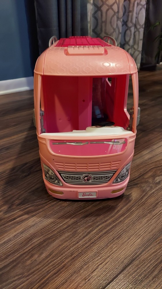 Barbie Pink Dream Camper Van Expanding RV Motorhome Used Toy Playset