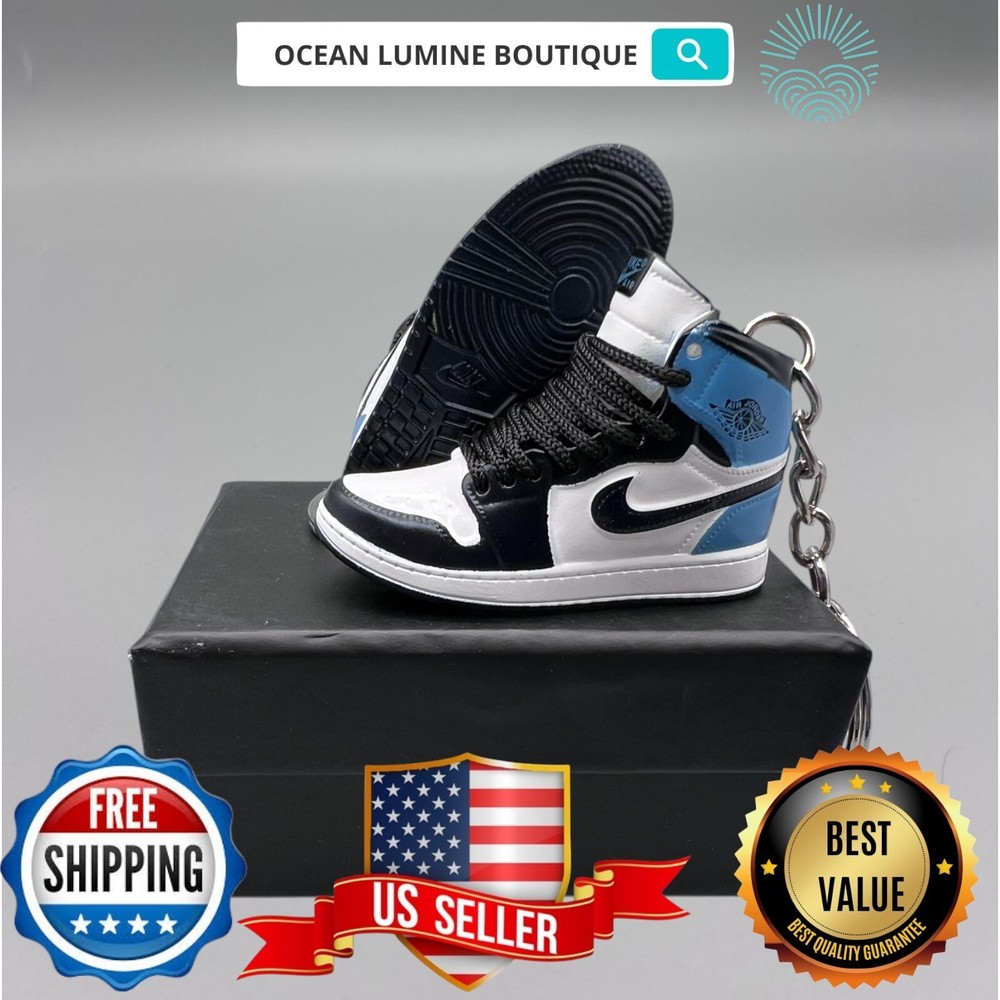 Air Jordan 3D Mini Sneaker Keychain, Basketball Sneaker Collectible, Box Options