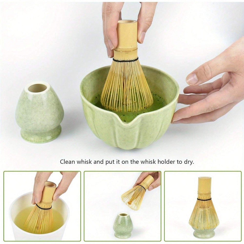 XYGC 4-Piece Japanese Matcha Tea Set with Spouted Bowl