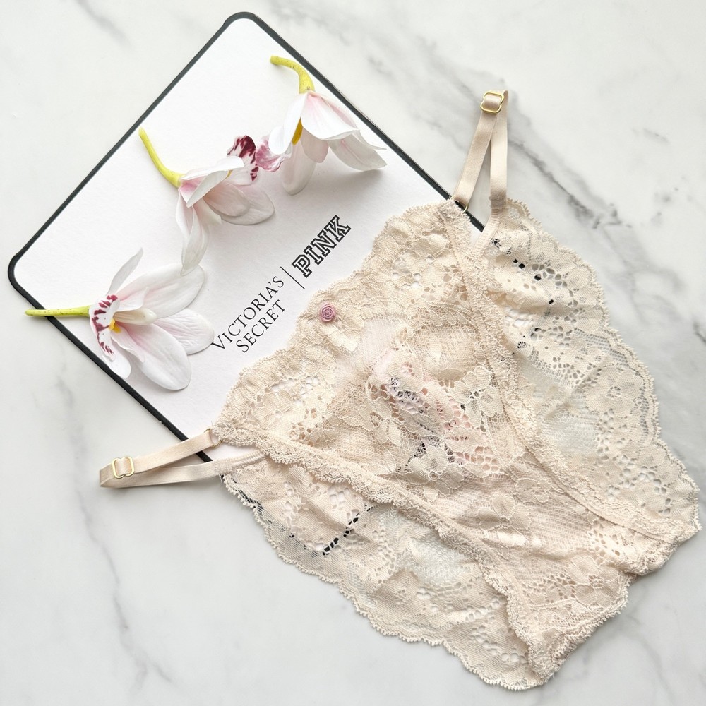 Victoria's Secret Dream Angels Lace Adjustable String Bikini Panty Marzipan
