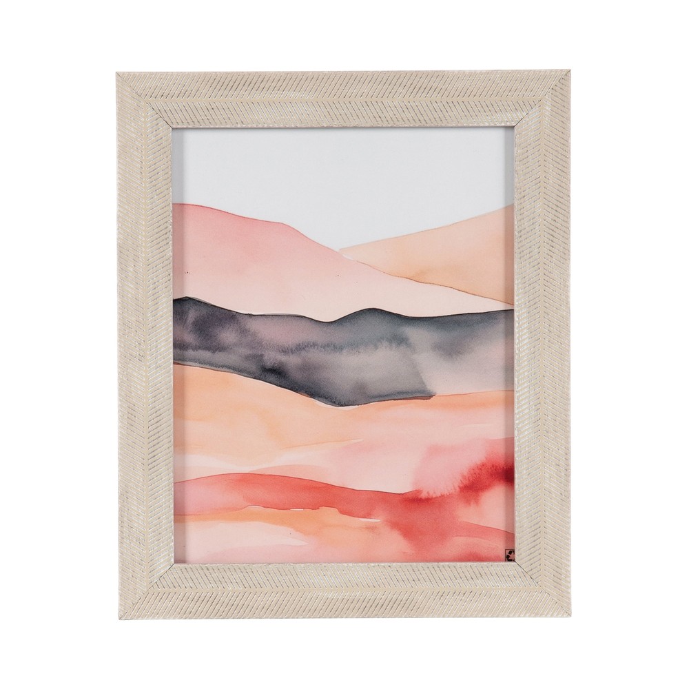 DesignOvation Chevron Distresssed Natural Decorative Tabletop Picture Frame