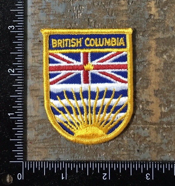 Vintage British Columbia Flag Embroidered Canada Souvenir Patch