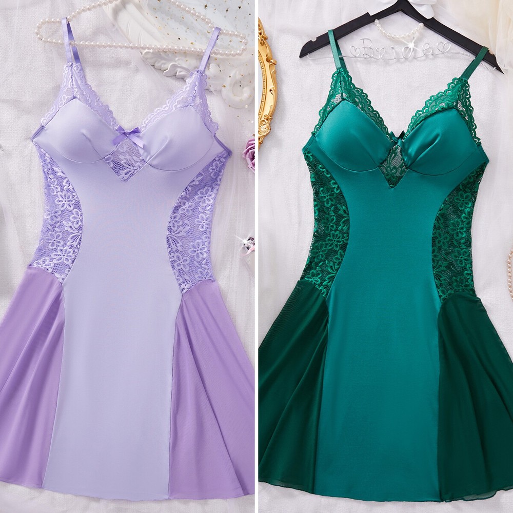 Womens Lace Sexy-Lingerie Nightwear Valentine's Babydoll Sleepwear Chemise Dress