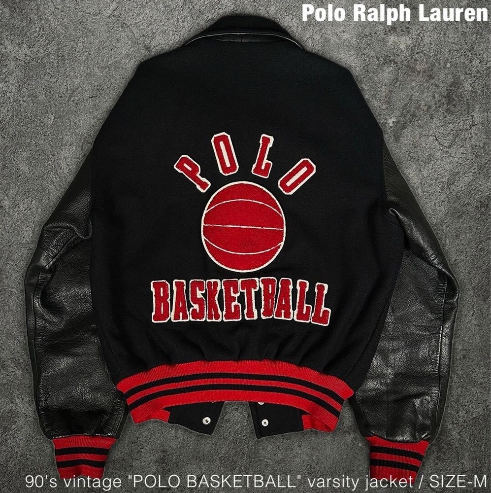 Vintage 90's Polo Ralph Lauren Varsity Jacket Basketball Size M used F/S