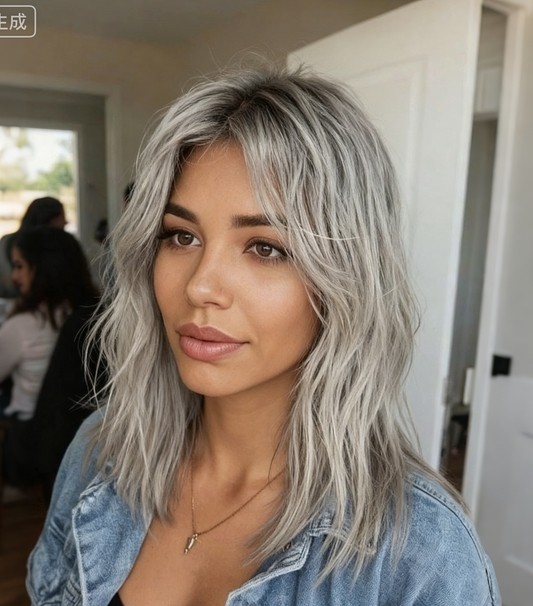 Short Ombre Grey 100% Human Hair 13x4 Lace Front Wigs for Women