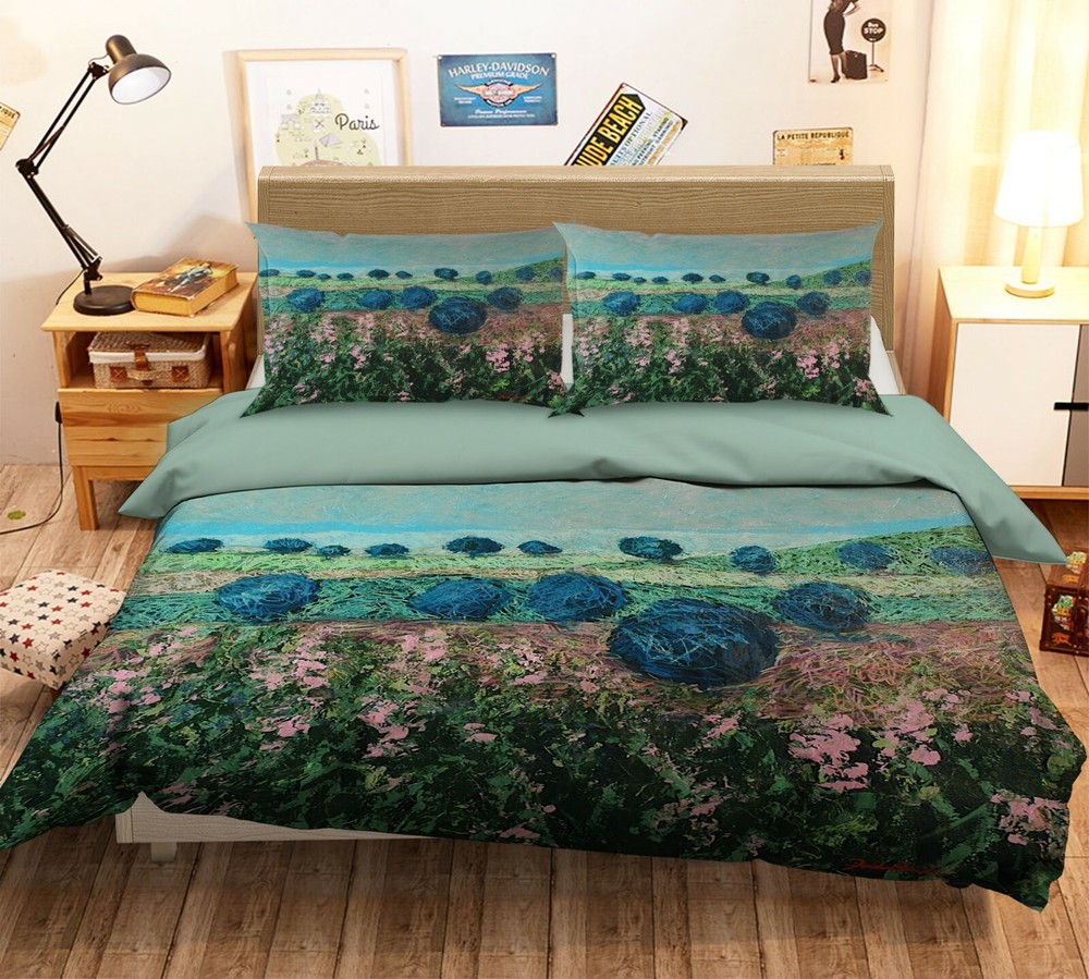 3D Flower Field Tree A064 Bed Pillowcases Quilt Duvet Cover Allan P Zoe