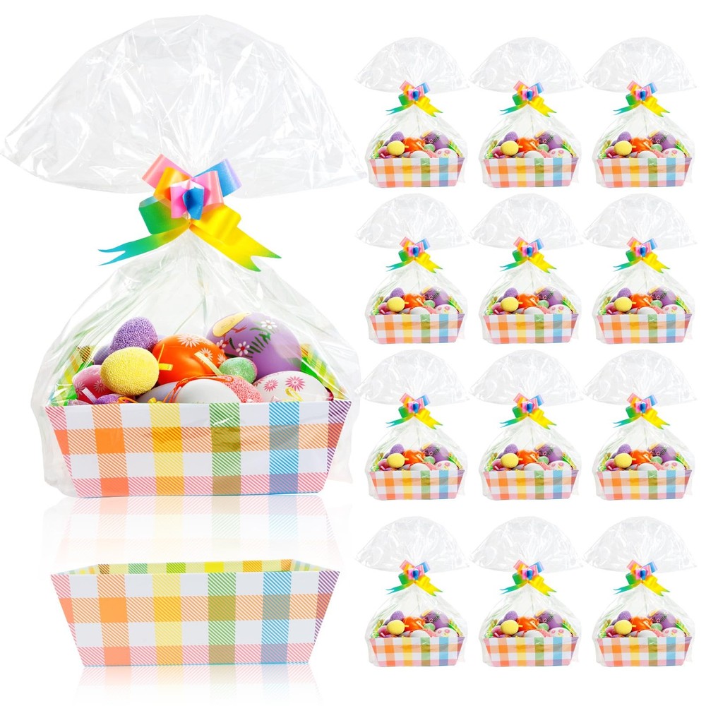 Kolewo4ever 36 Pieces 12 Pack Easter Gift Baskets Empty to Fill, 8x10'' with