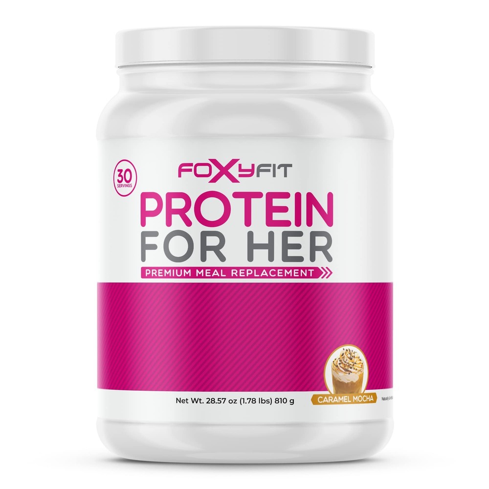 FoxyFit Protein for Her Caramel Mocha Whey Protein Powder with CLA to Help with
