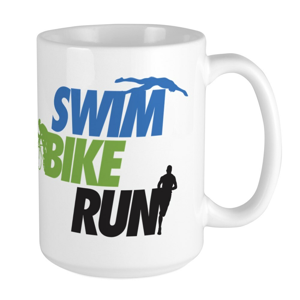 CafePress Swim Bike Run Coffee Mug, Large 15 oz. White Coffee Cup (2028071438)