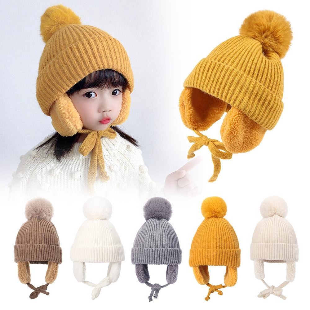 Children's Ear Protection Knitted Lei Feng Hat Velvet Ear Protection Warm  T7N7