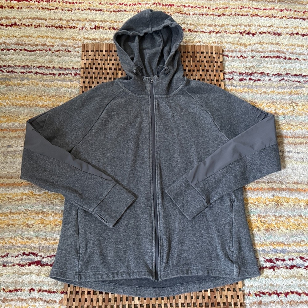 Avia Full Zip Textured Hoodie Hoody Jacket Grey Women's Size XXL 2XL