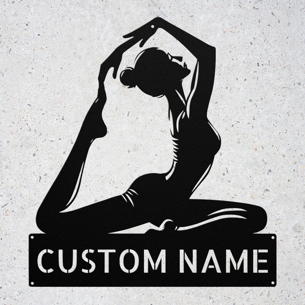Custom Pilates Metal Sign Fitness Name Sign Studio Decor Gift for Pilates Lovers