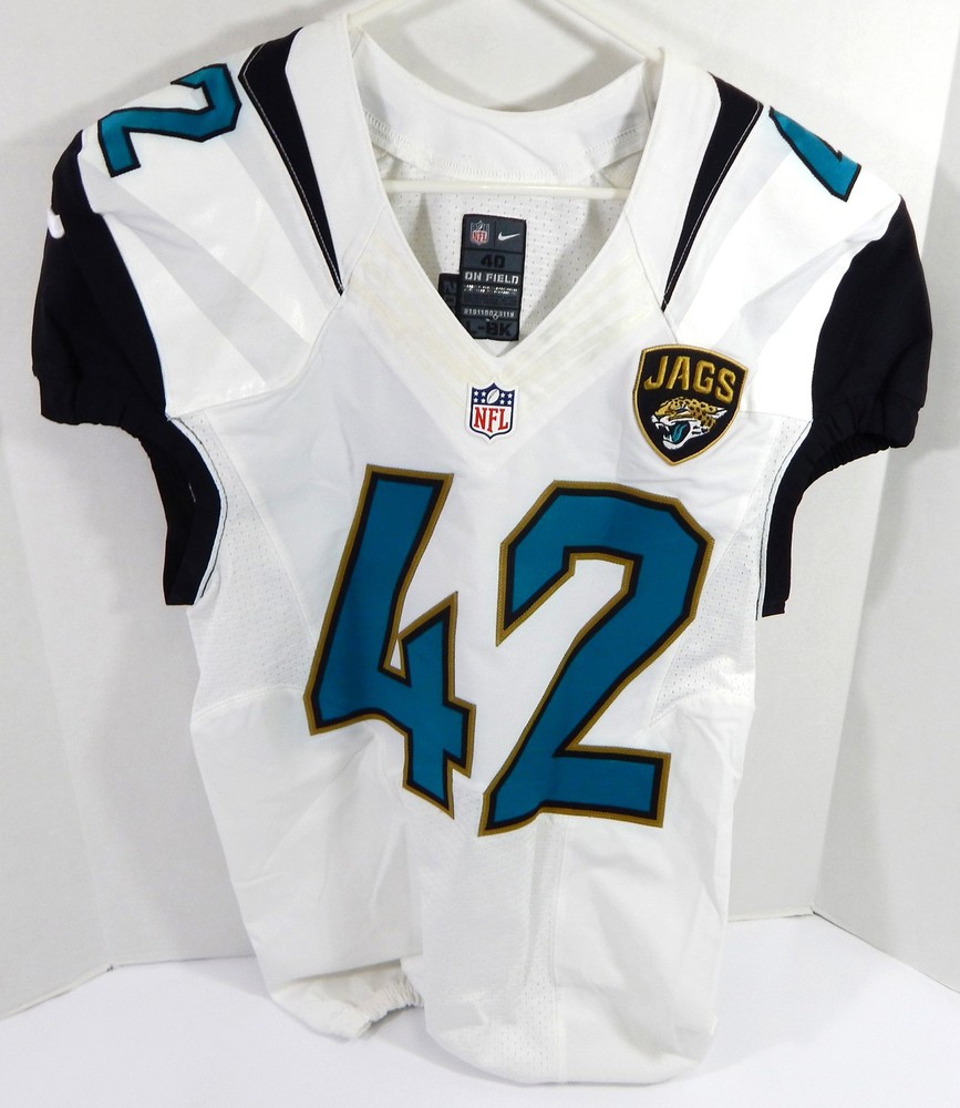 2016 Jacksonville Jaguars #42 Game Issued White Jersey 40 DP37025