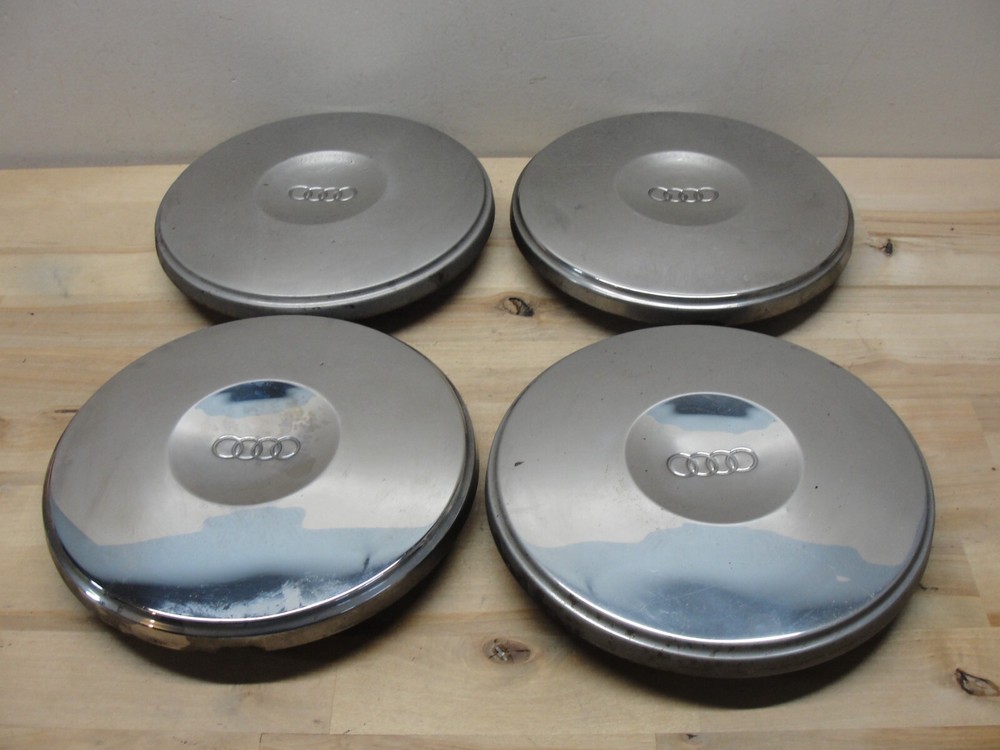 LOT 4 VINTAGE AUDI CHROME HUBCAPS WHEEL CAPS
