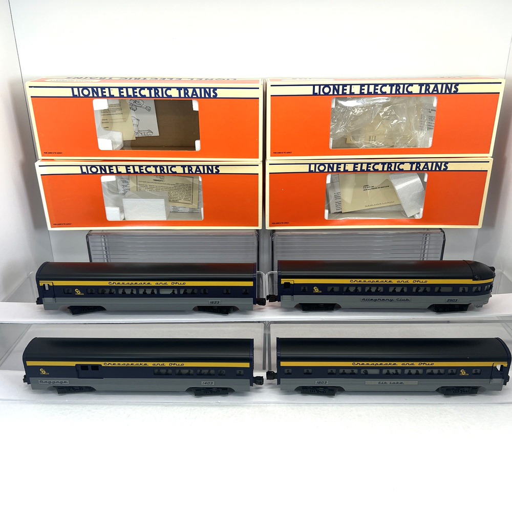 Lionel C&O 15 Aluminum 4-Car Passenger Train Set O Scale Used 6-19145-47-50