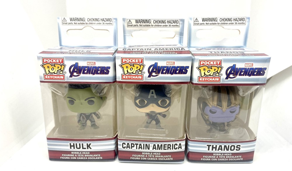 Funko Pop Avengers Keychain Bundle x 3 - Hulk, Captain America And Thanos Set