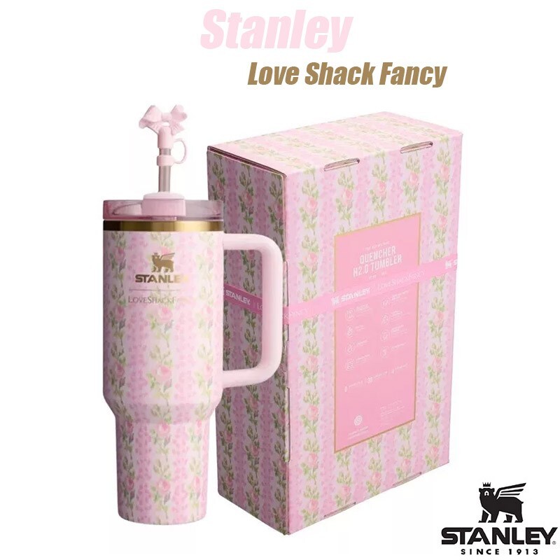 Love Shack Fancy Quencher Tumbler 40 oz Romantic Rose Valentine's Gift With Box