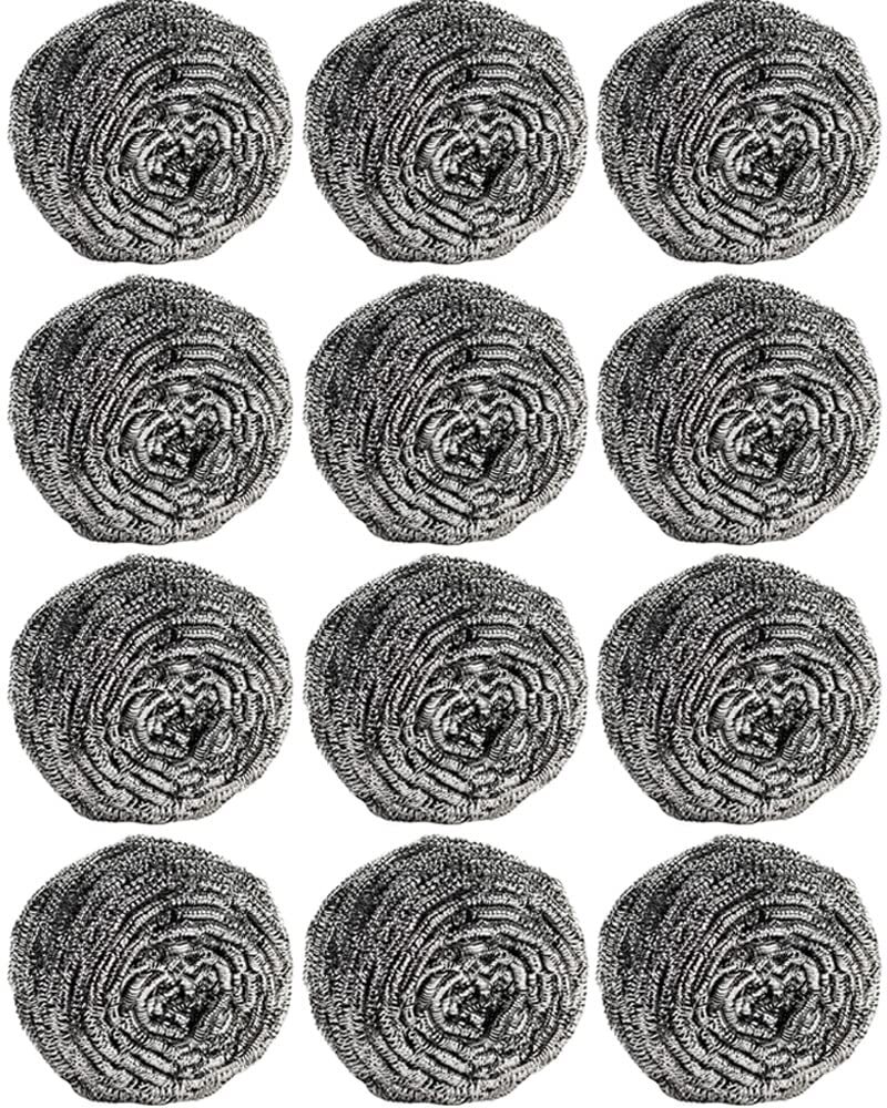 12Pcs Steel Wool Scrubber Pads for Cleaning Dishes Pans Pots Ovens Grills Sin...