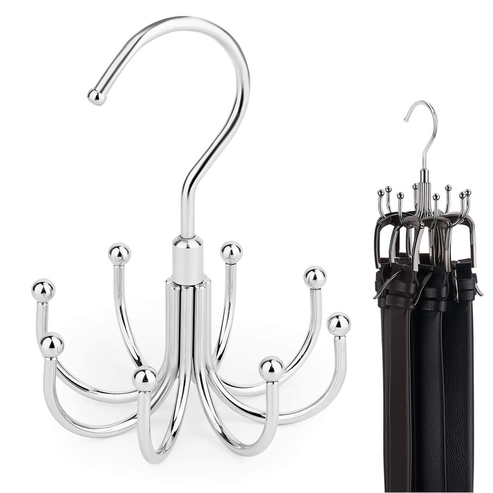 Belt Organizer for Closet, HeavyDuty Rotating Belt Hanger Rack Holds up to 24...