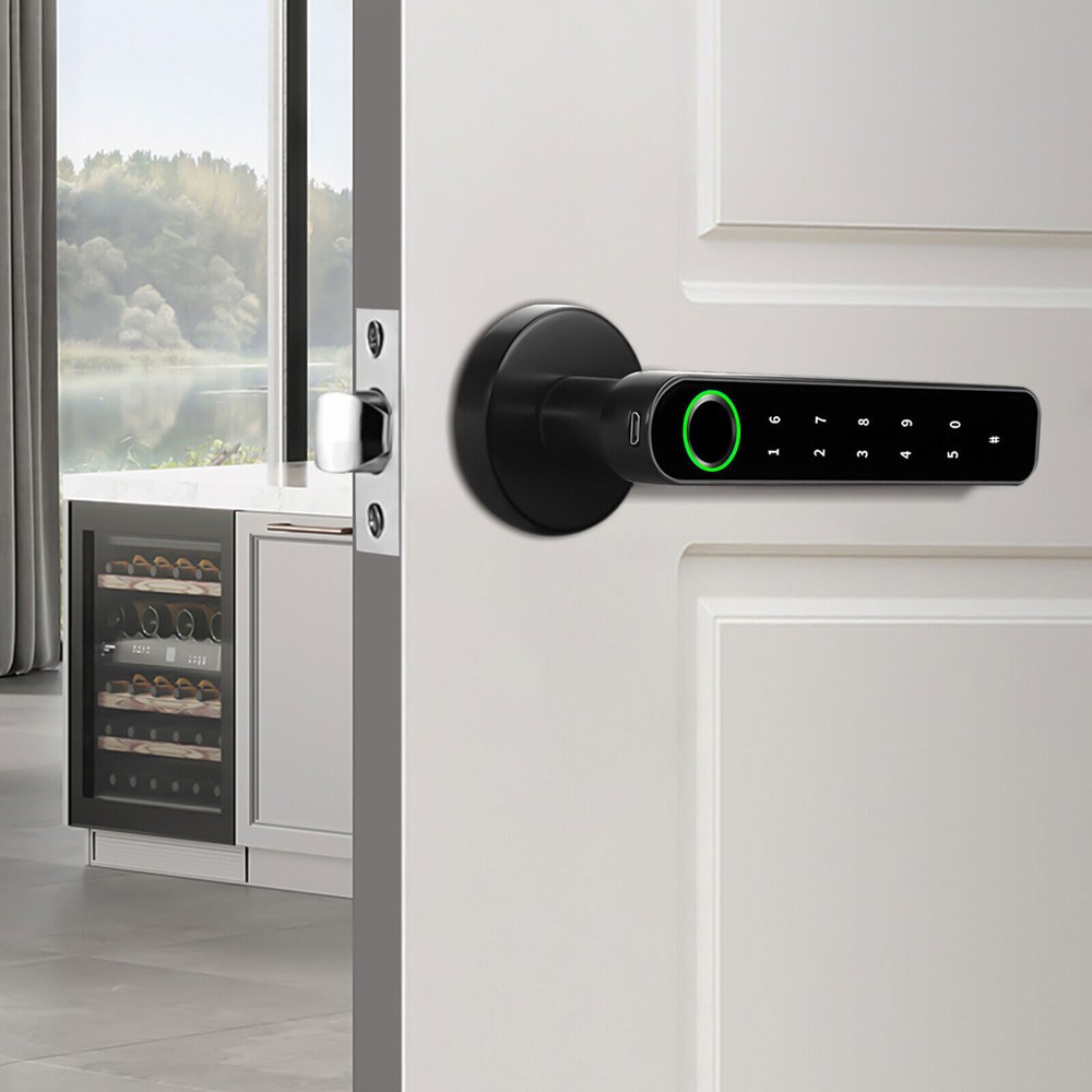 Smart Fingerprint Biometric Digital Code Door Lock with Electronic Handle