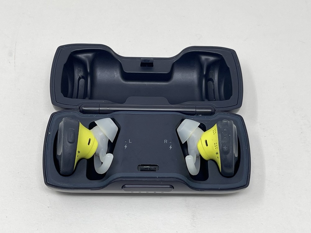 Bose SoundSport Free Wireless Earbuds Navy Blue Citron Yellow Broken For Parts