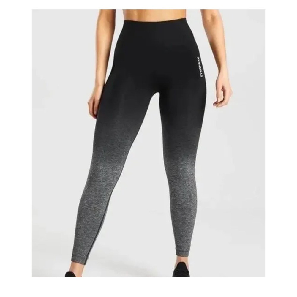 Gymshark Adapt Ombre Seamless Leggings for Women - Black Dip Dye Lifting Fit