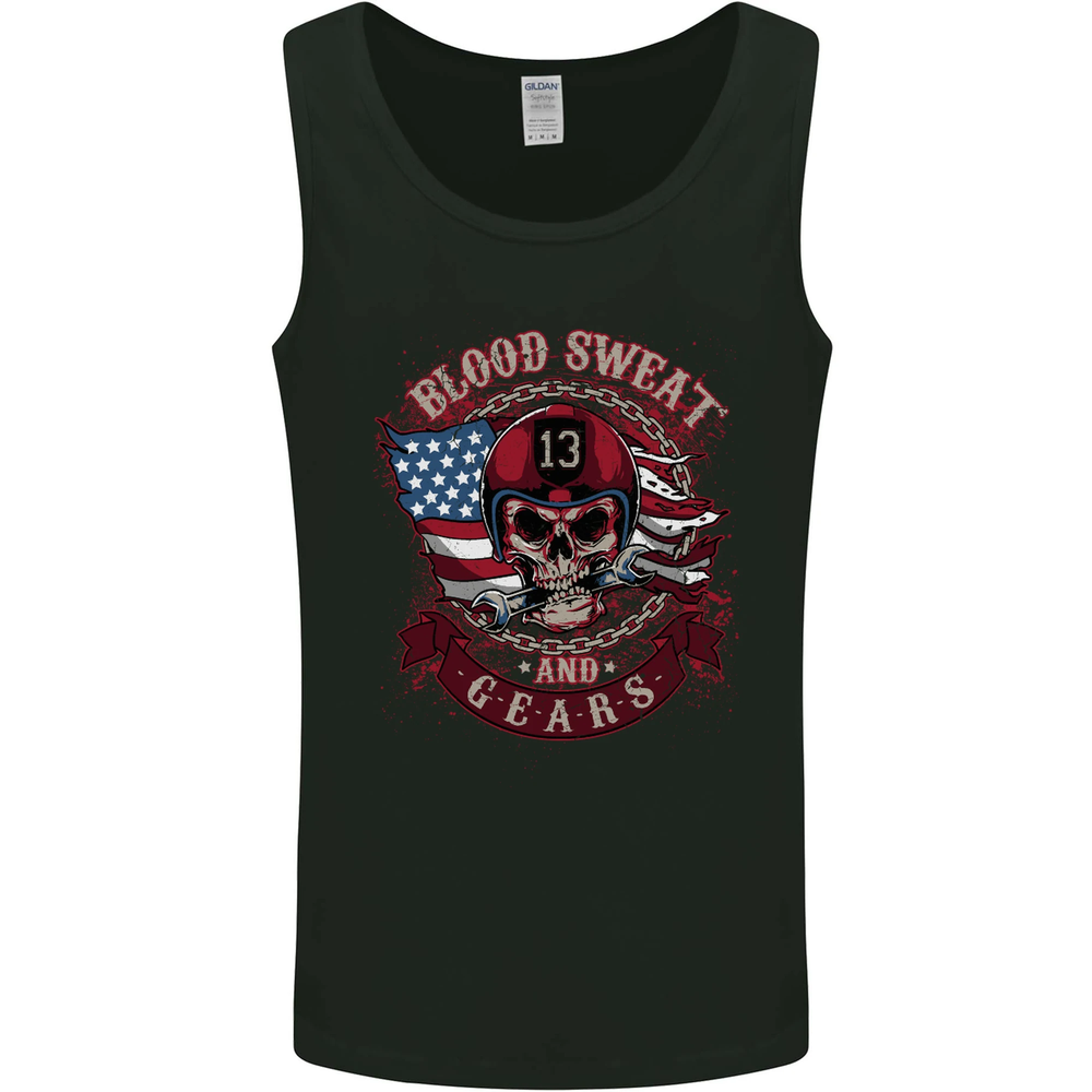 Sweat and Gears Motorcycle Biker Vest Tank Top for Men