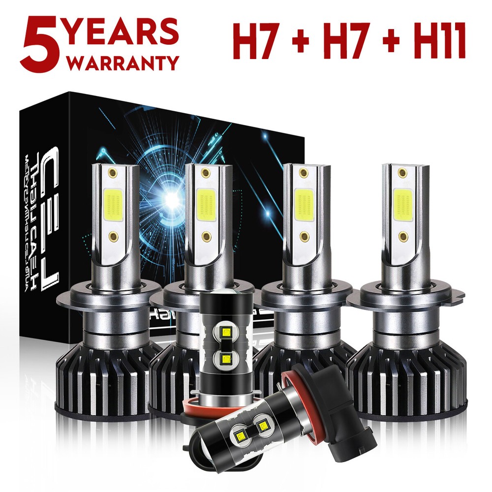 For BMW 323i 328i 335i 340i xDrive -6x 6000K White LED Headlight +Fog Lamp Bulbs