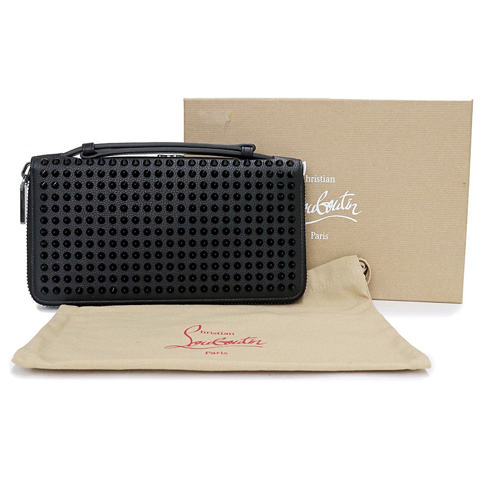 Vintage Christian Louboutin Panettone XL Empire Spikes Round Zipper Long Wallet