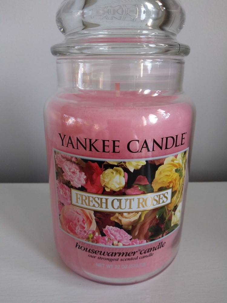 Yankee Candle Fresh Cut Roses Scented 22 Oz Jar Candle New