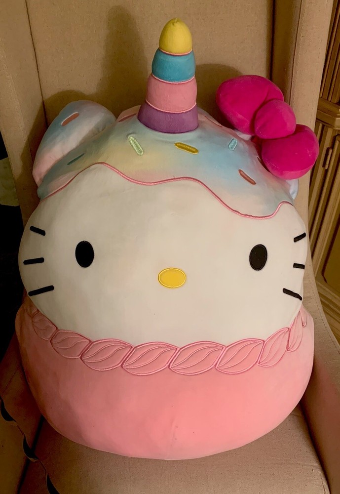 Huge 24 Inch Hello Kitty Unicorn Squishmallow Cupcake Preowned