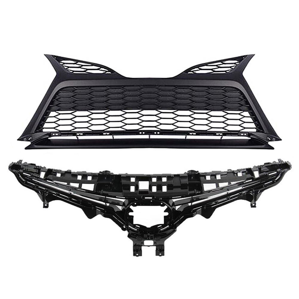 For 2021 2022 Toyota Camry SE Front Upper Lower Bumper Grille 2pc Assembly Set