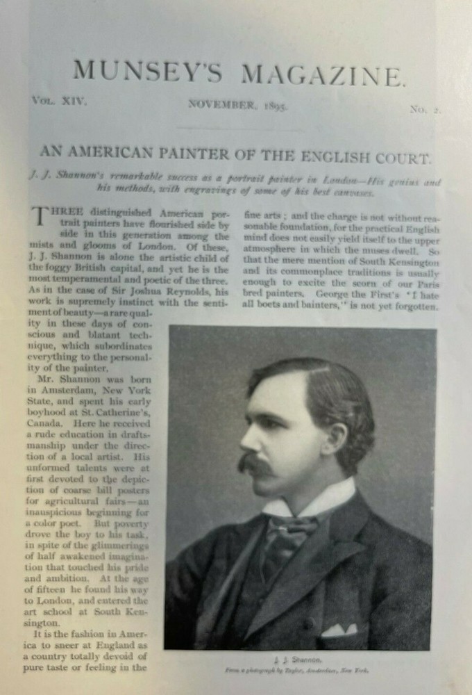 1895 American Artist J. J. Shannon illustrated