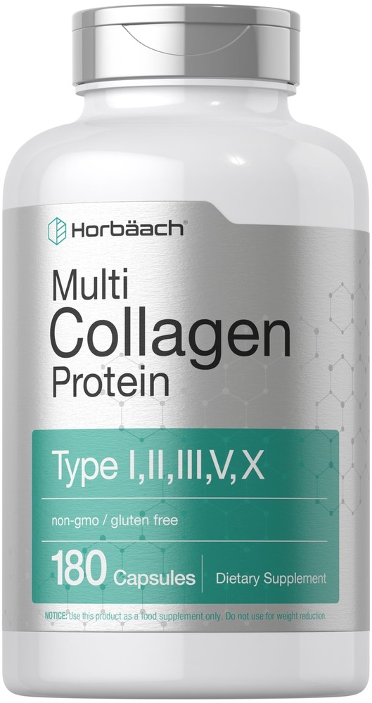 Multi Collagen Protein 2000 mg | 180 Capsules | Hydrolyzed Collagen