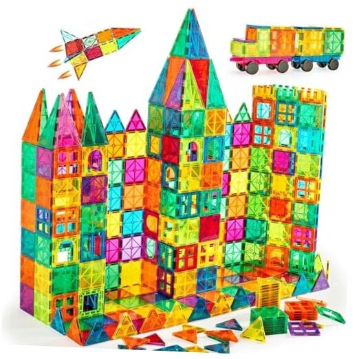 134PCS Magnetic Building Tiles Set – 3D Large Magnet Blocks for Kids Creativity