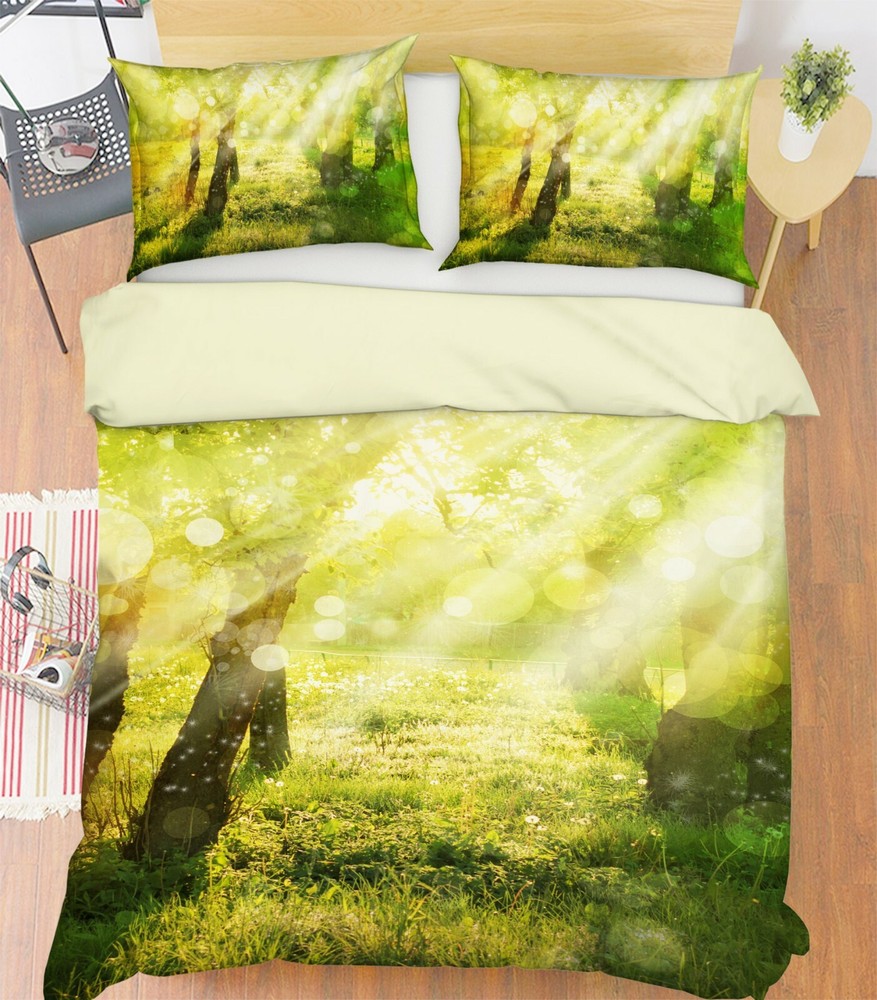 3D Sunshine Tree ZHUA3397 Bed Pillowcases Quilt Duvet Cover Set Queen King Zoe
