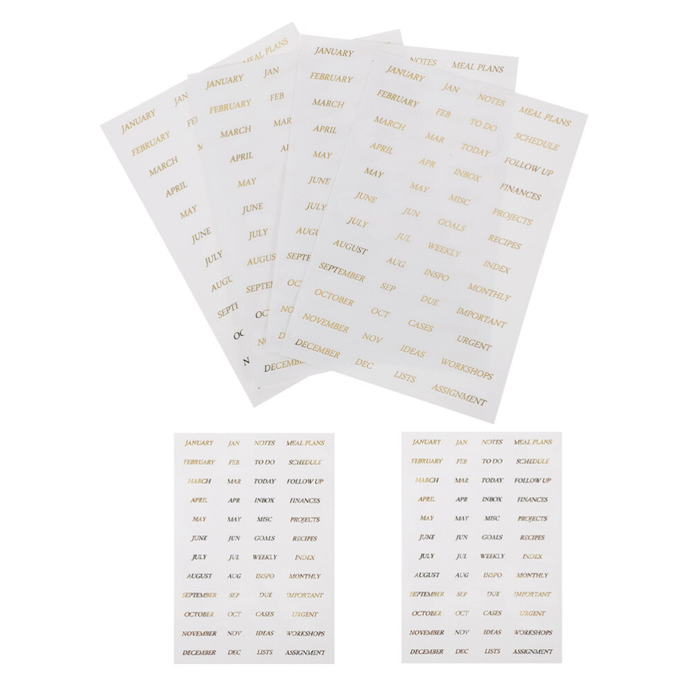 8-Sheet English Lettering Stickers for Scrapbooking and Journaling Decals
