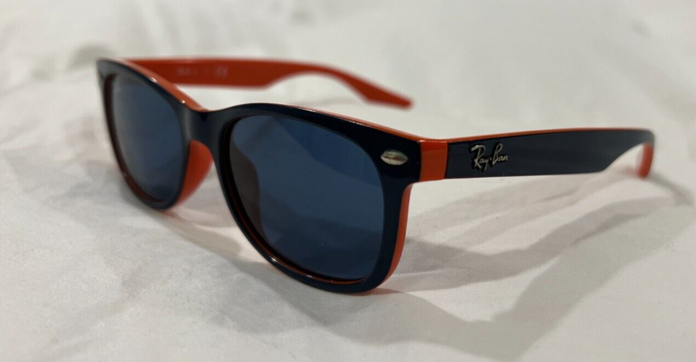 Ray-Ban Wayfarer Kids Orange Blue Sunglasses Junior 7-10 Like New