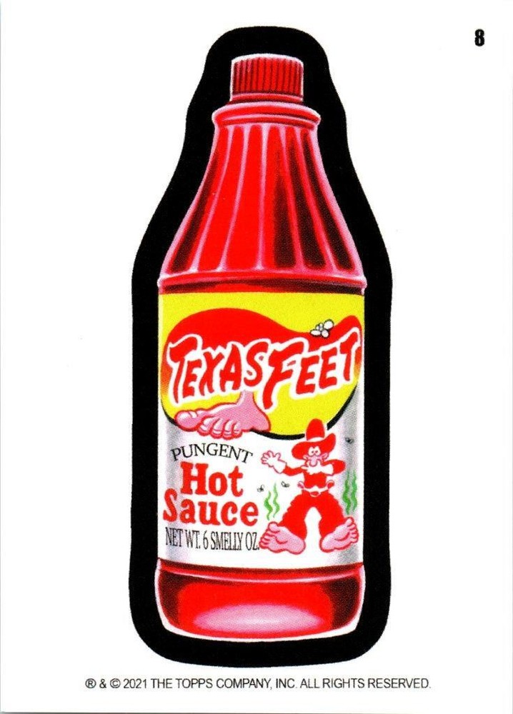 2021 Wacky Packages Variant #8 Texas Feet Hot Sauce Coupon Backed Cards-image