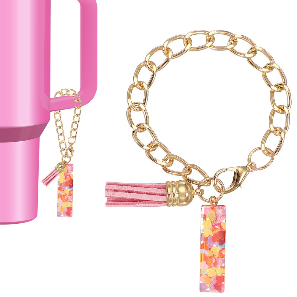 Letter Charm for Stanley Tumbler Cup Initial I Charm Accessories Keychain Pink