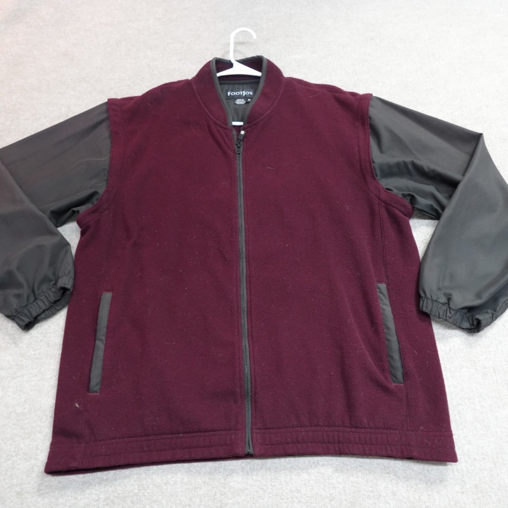 Footjoy Red Black Fleece Vest with Removable Sleeves Medium