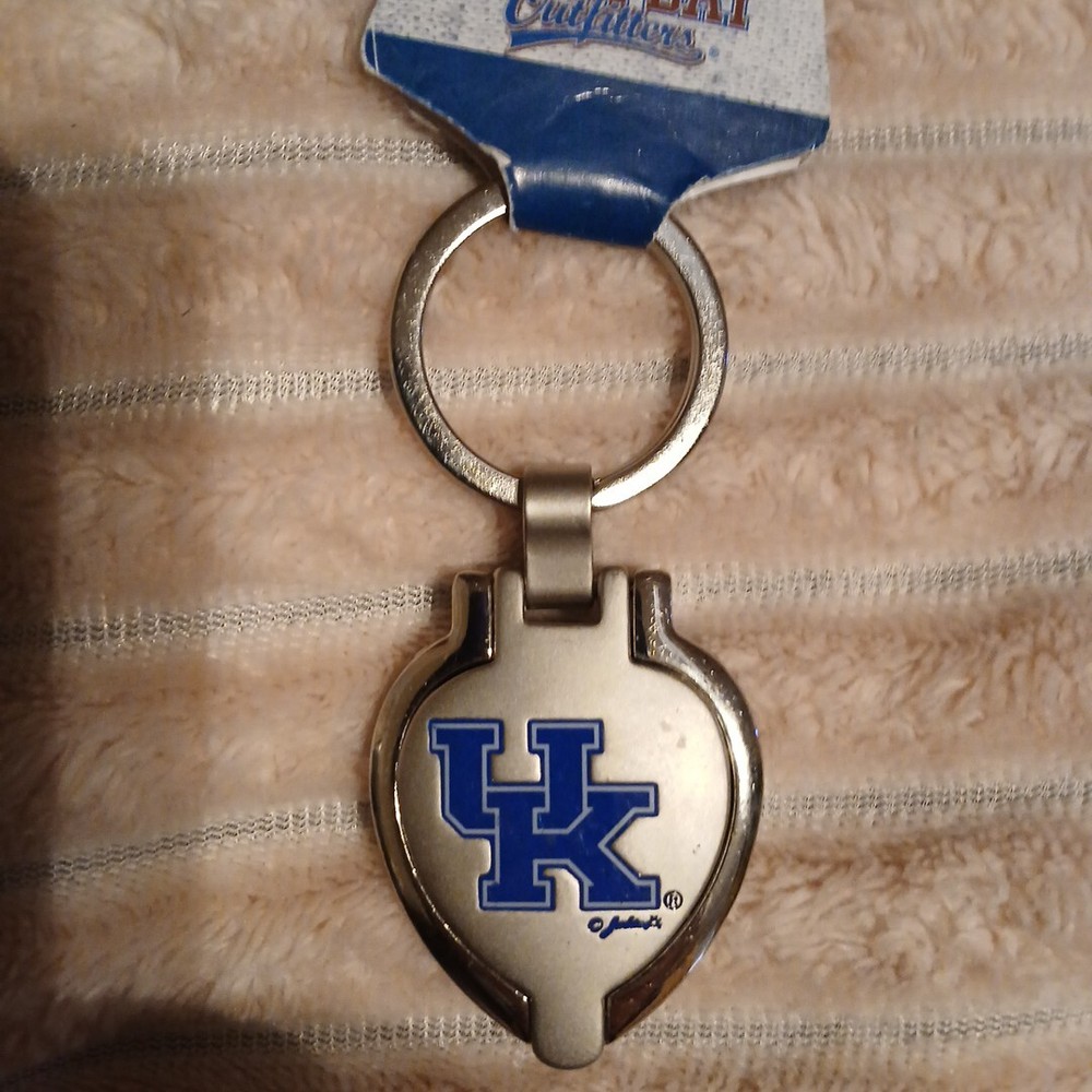 Kentucky Wildcats Heart Locket Keychain NCAA UK Key Ring  