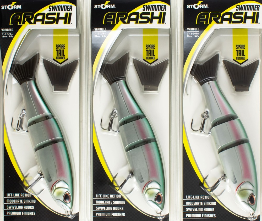 (LOT OF 3) STORM ARASHI SWIMMER ASW18685 2-3/16OZ BLUE BACK HERRING CO6201